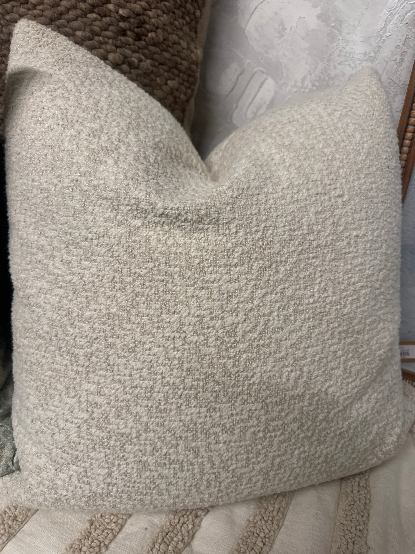 Cream Textured Pillow