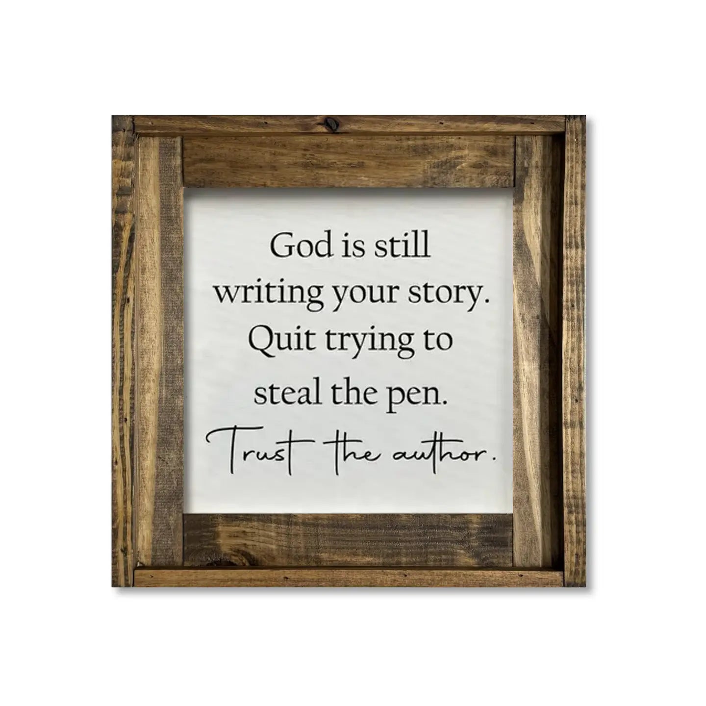 God is Still Writing Framed Canvas