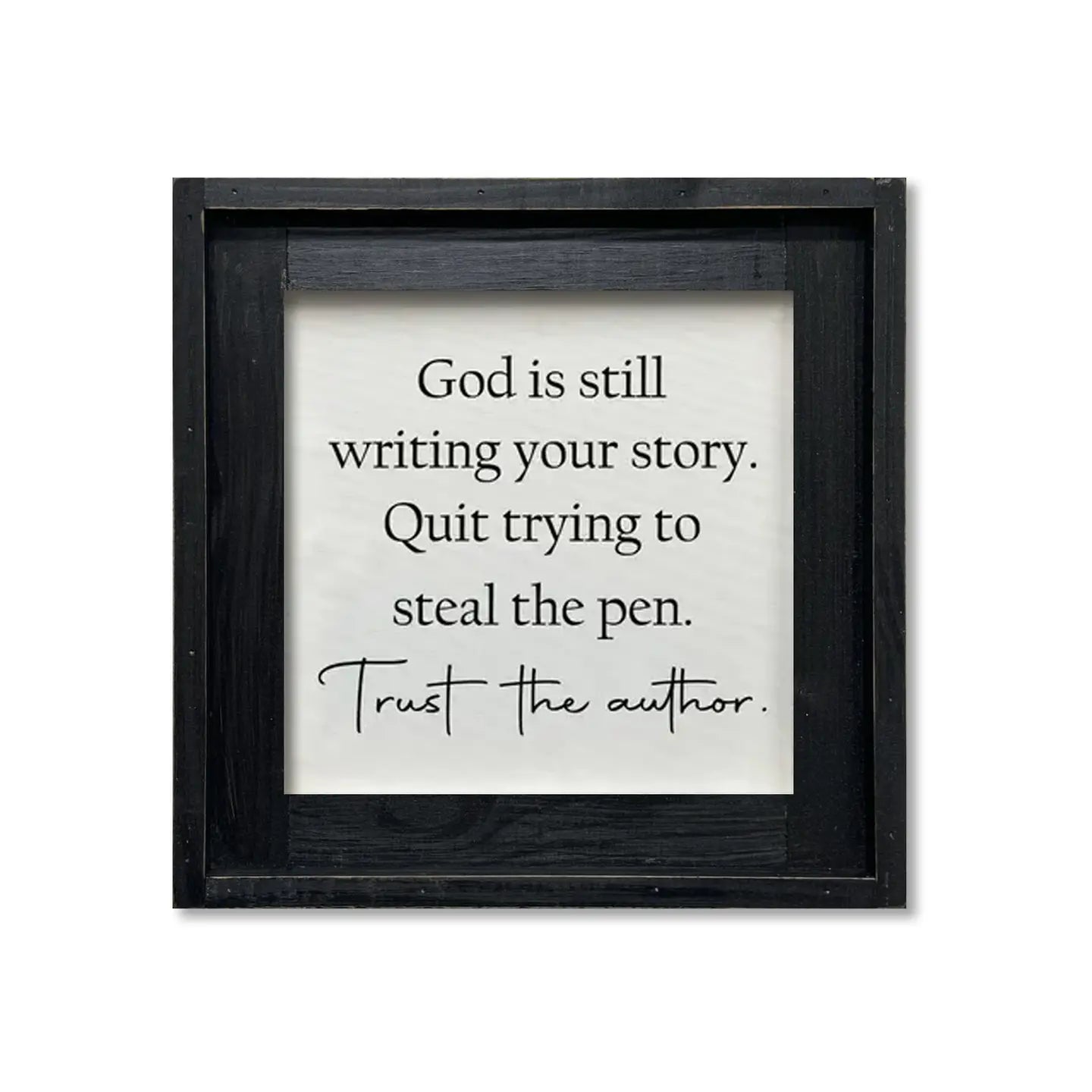 God is Still Writing Framed Canvas