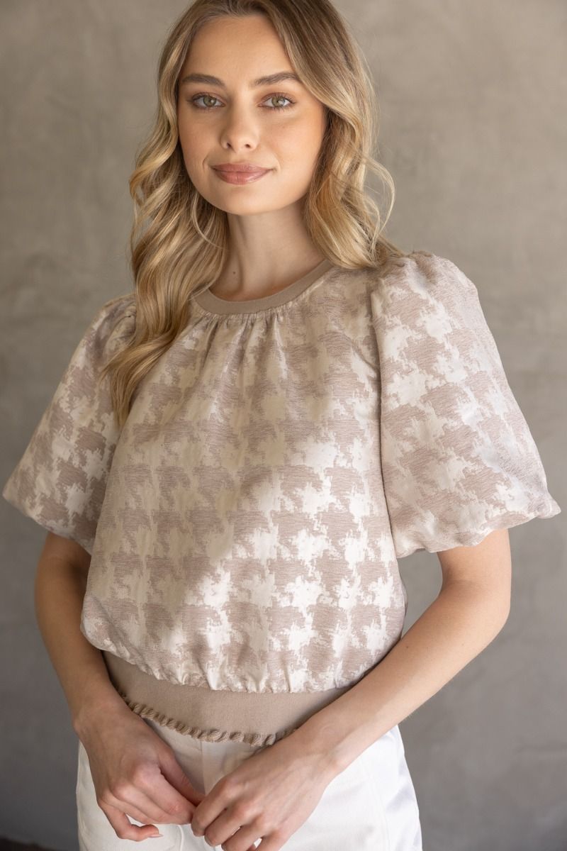 Houndstooth Velvet Top