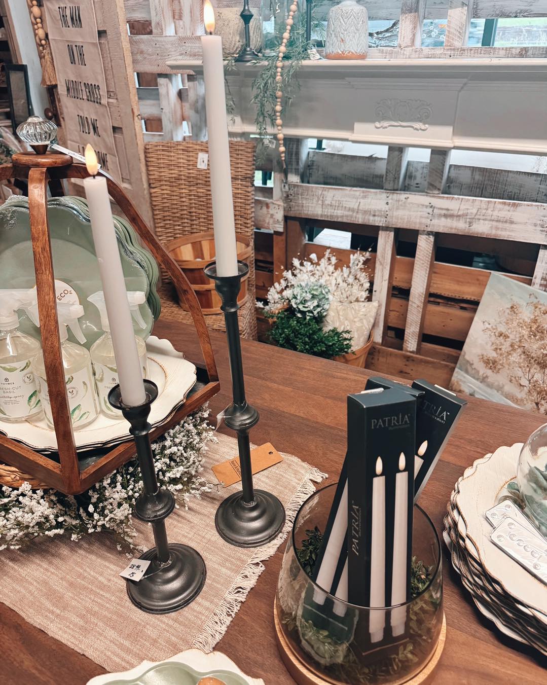 Black Metal Taper Candlesticks