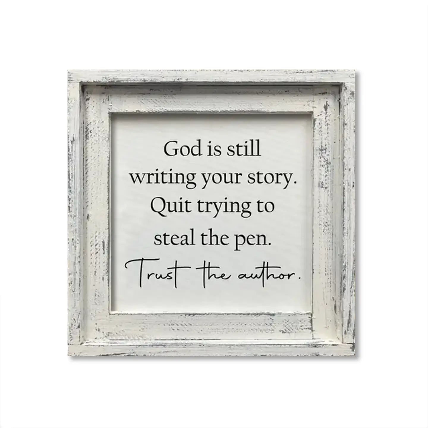 God is Still Writing Framed Canvas