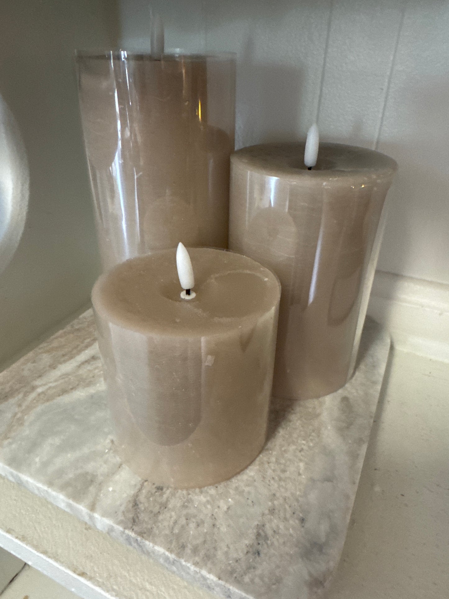 Taupe On/Off Touch Candles