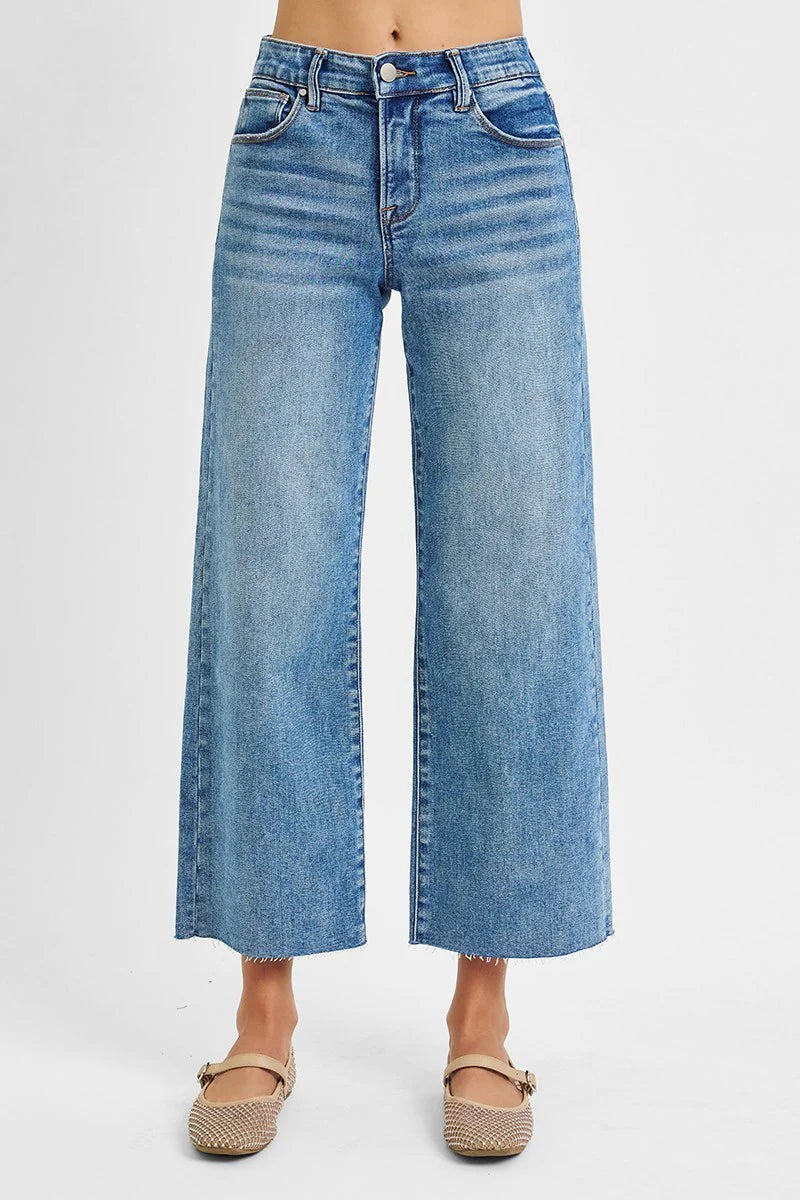 Risen Tummy Control Mid Rise Crop Jeans
