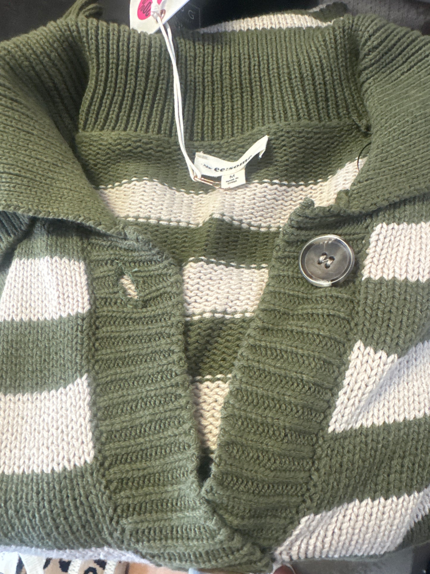 Green/Taupe Stripe