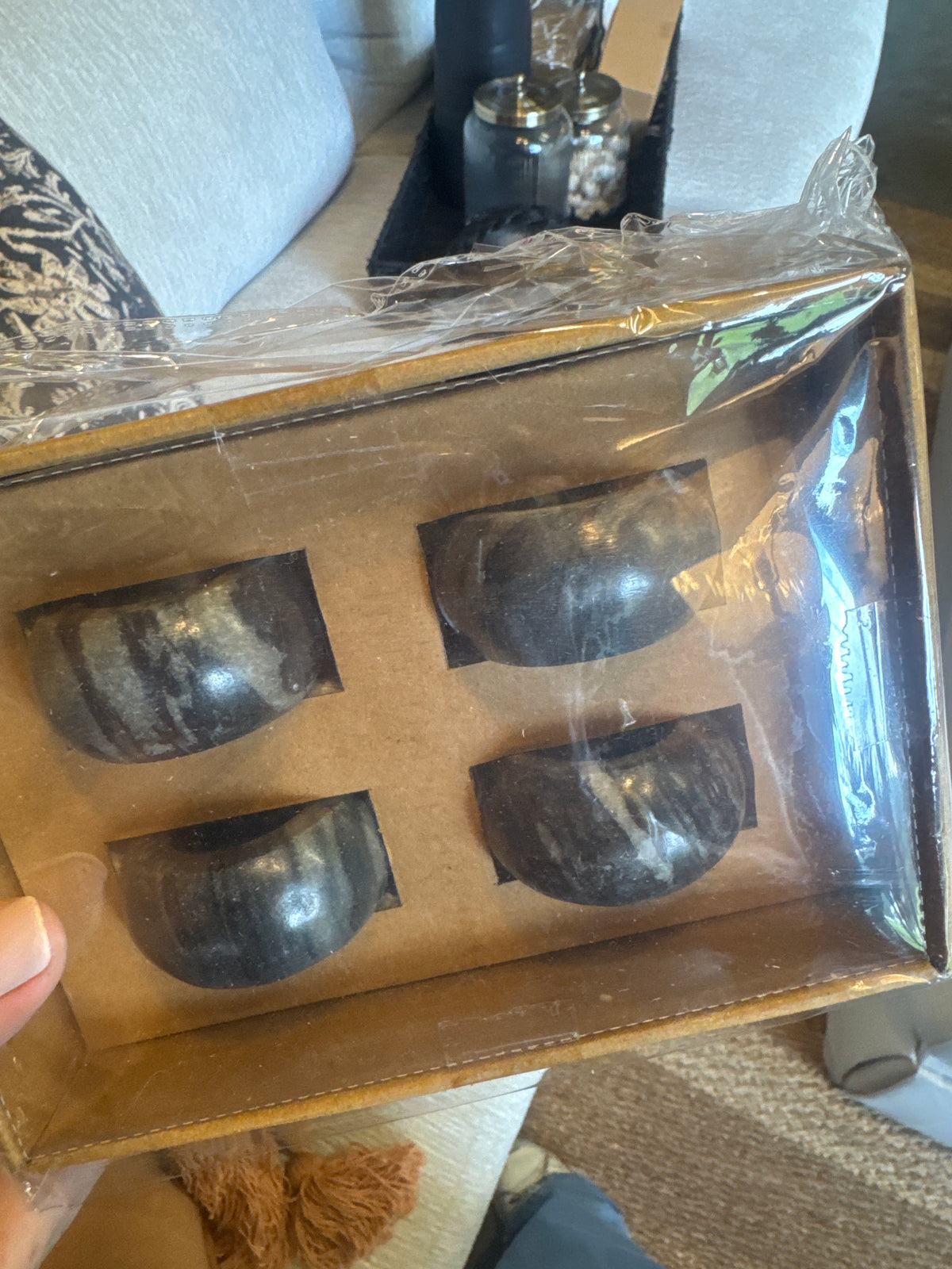 Grey Marble Napkin Rings