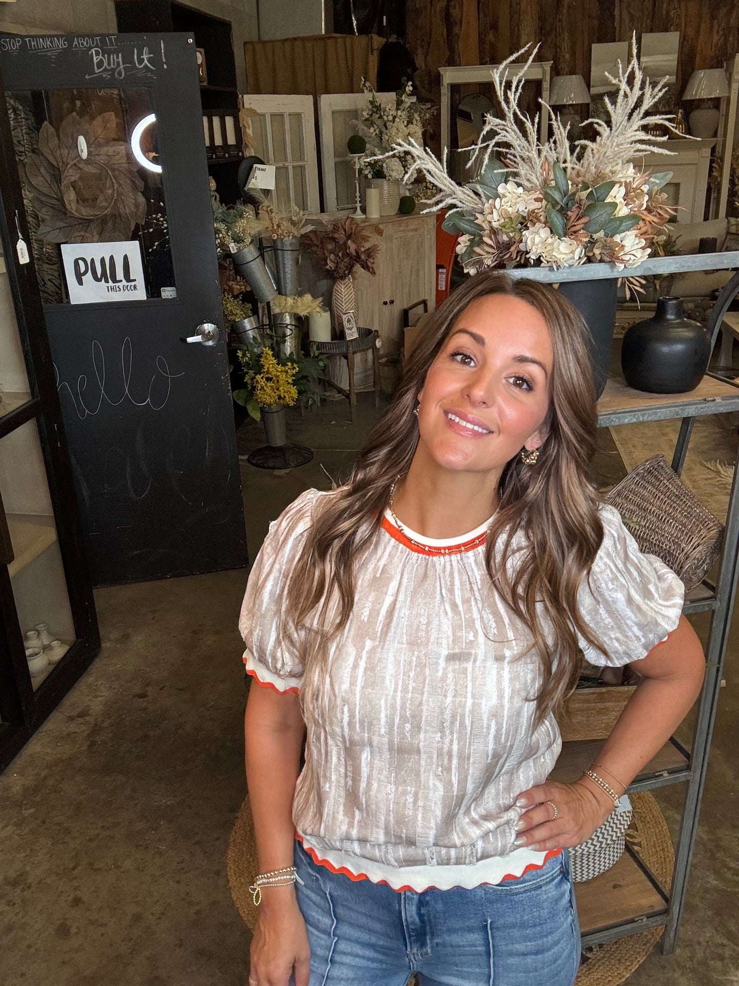 Voy Top with Orange Edging