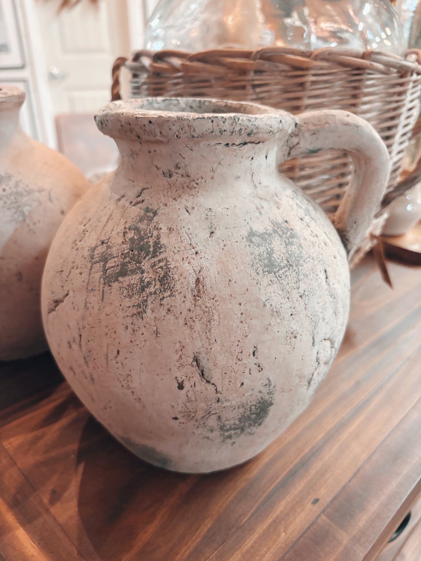 Tan & Cream Ceramic Pitcher