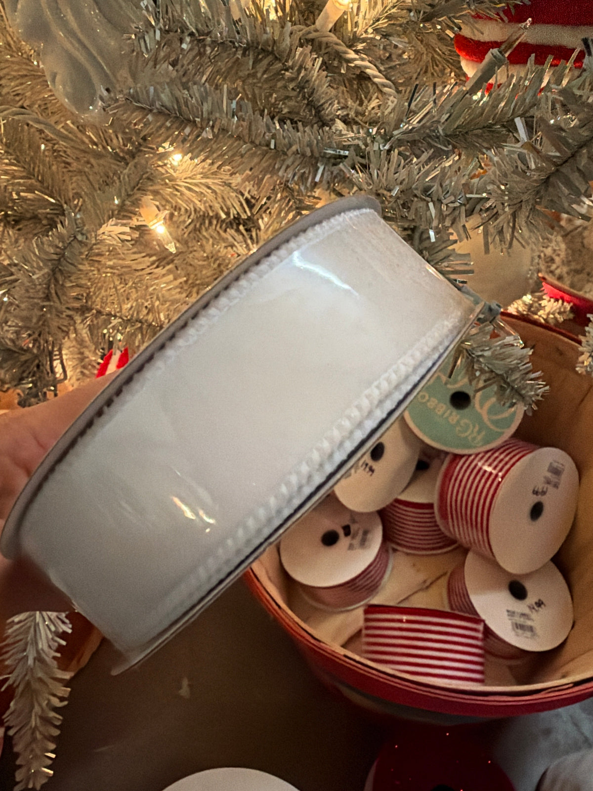 1.5” White Velvet Ribbon