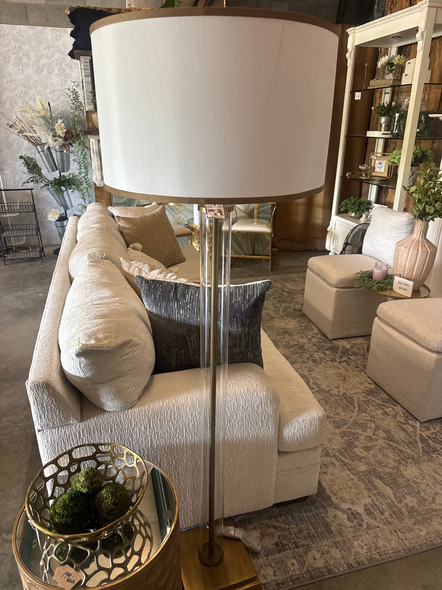 Tall Gold Glass Lamp