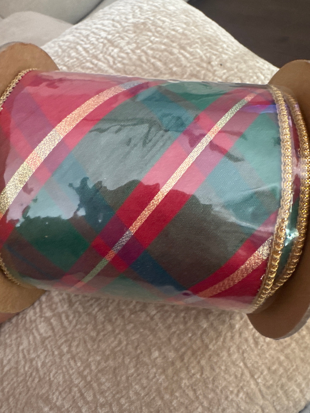 4” Red/Green/Gold Plaid