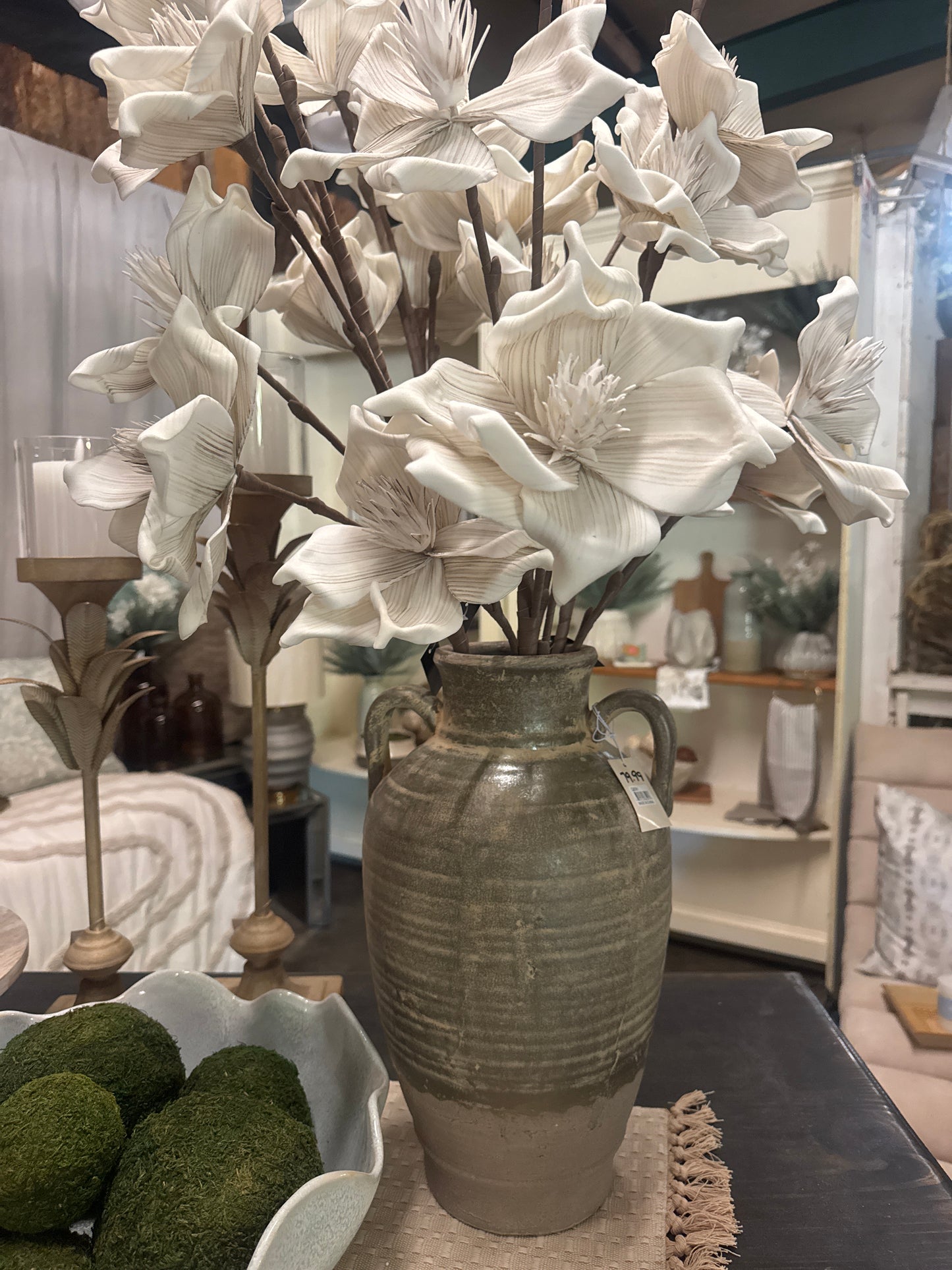 Green Vase W/ Handles