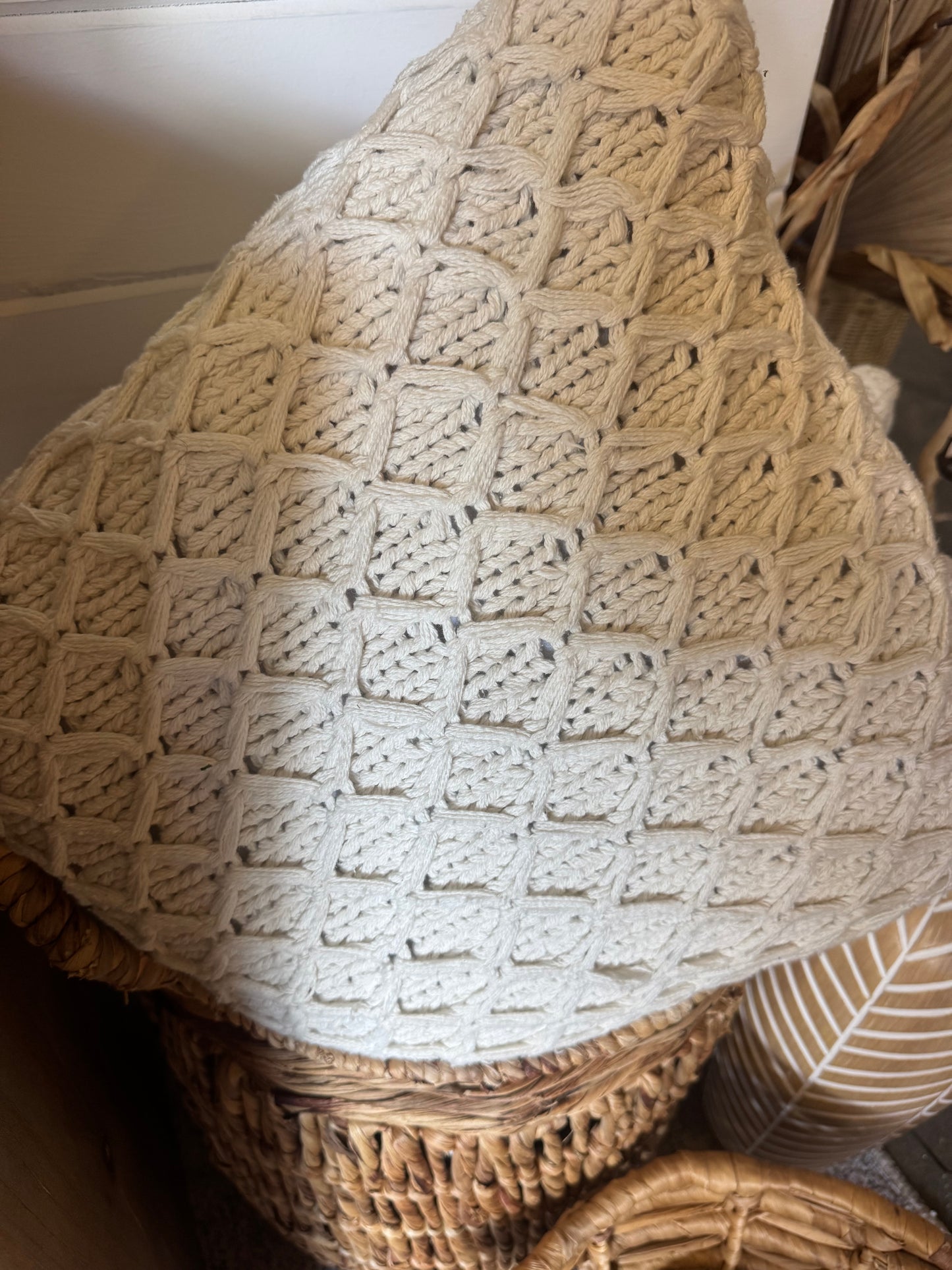 Cream Woven Pillow