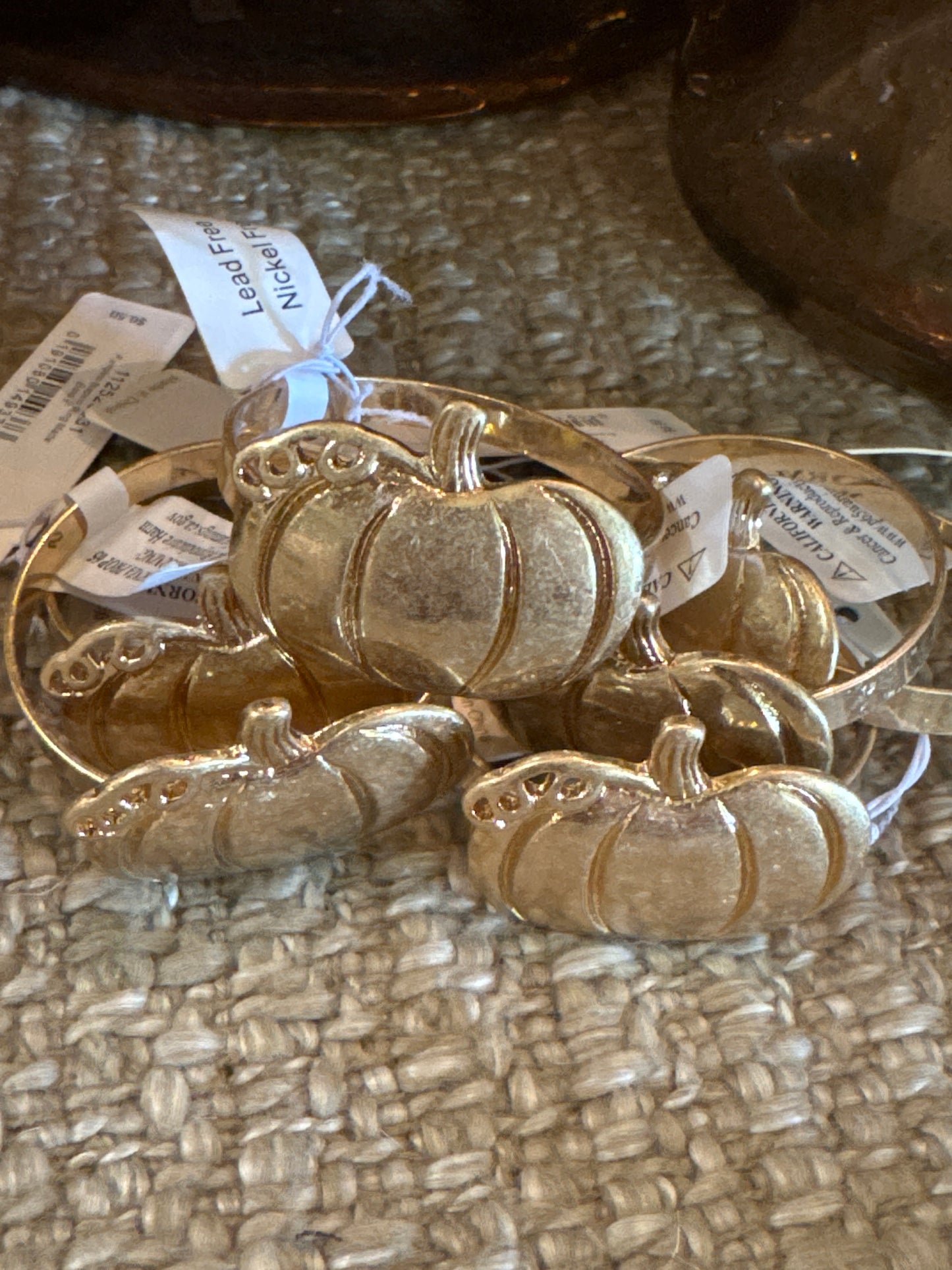 Gold pumpkin napkin ring