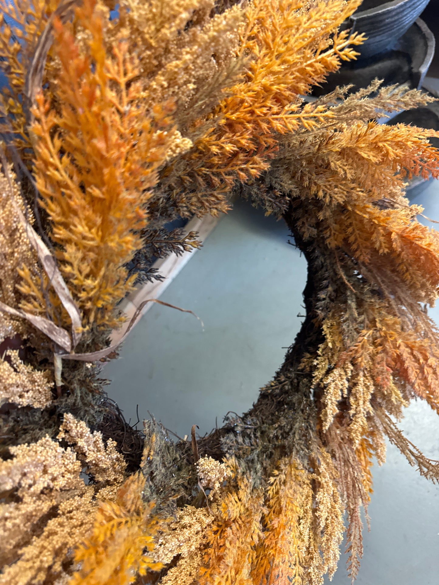 Orange Pampas Wreath