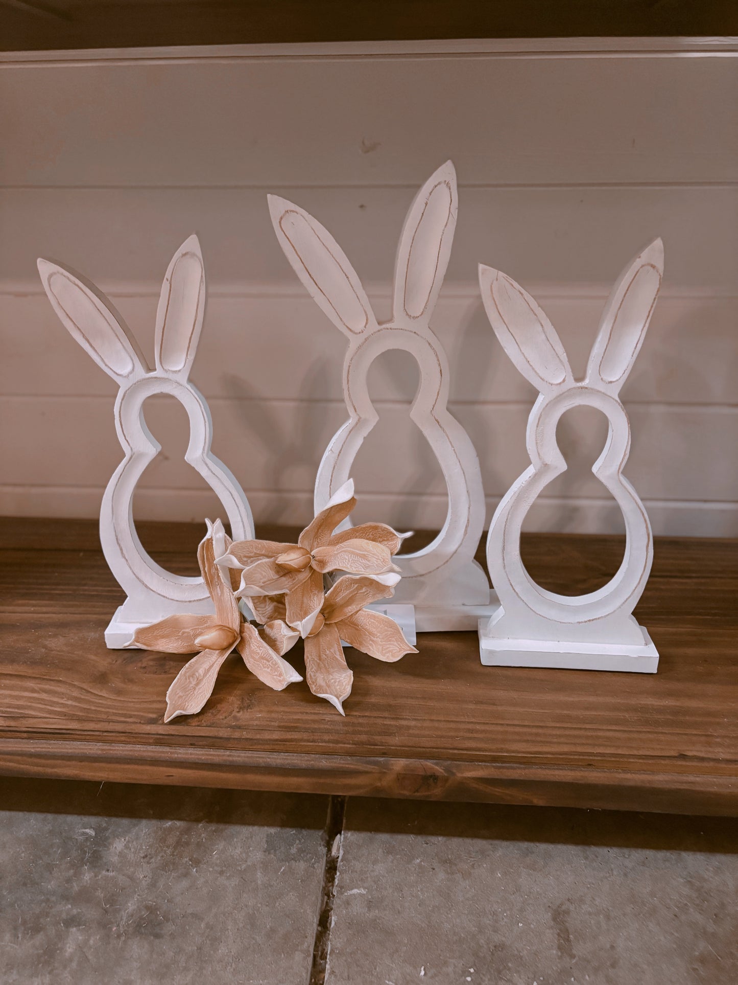 Cutout Wood Bunnies on Stands