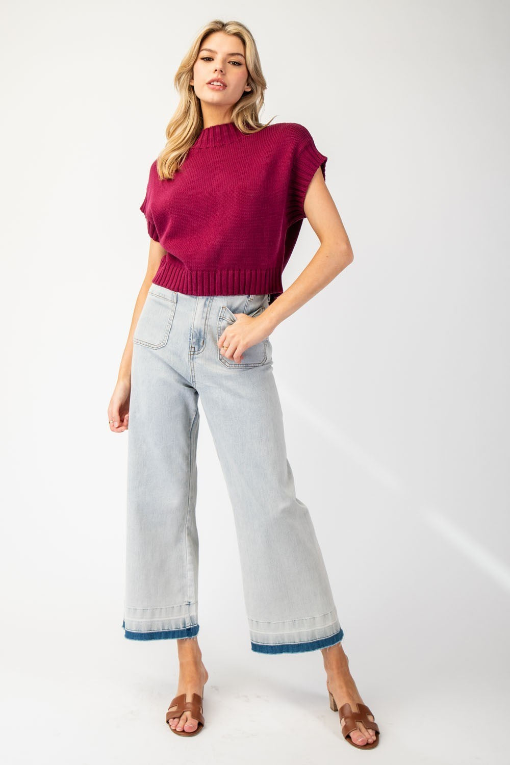 Plum Wine Mock Neck