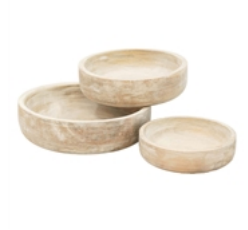 Whitewashed Mango Wood Bowls