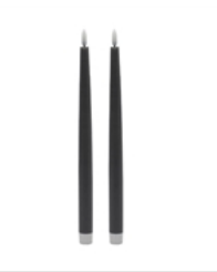 2 pc Tall Gray Flameless Taper Candle - Gray