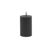 Small Gray Flameless Pillar Candle - Gray