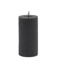 Large Gray Flameless Pillar Candle - Gray