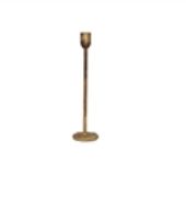 Candle Holder H 9 x Dia 2.25" Old Brass