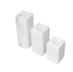 White Marble Taper Candle Holders