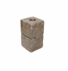 Grey Travertine Streaked Candle Holder Med