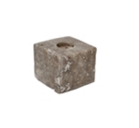 Grey Travertine Streaked Candle Holder Sm