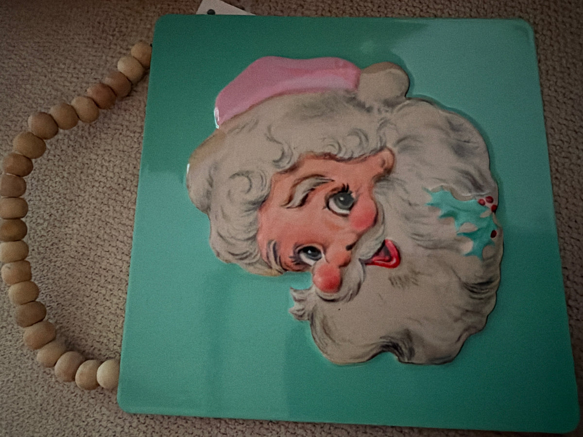Vintage Pink Santa