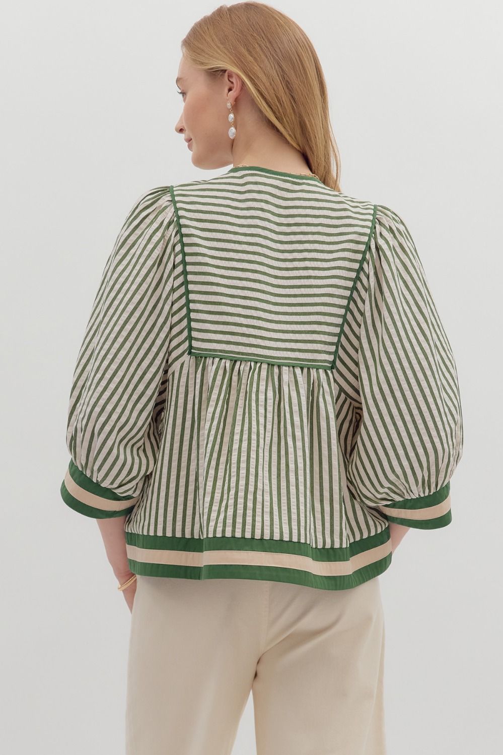 Woven Stripe Top