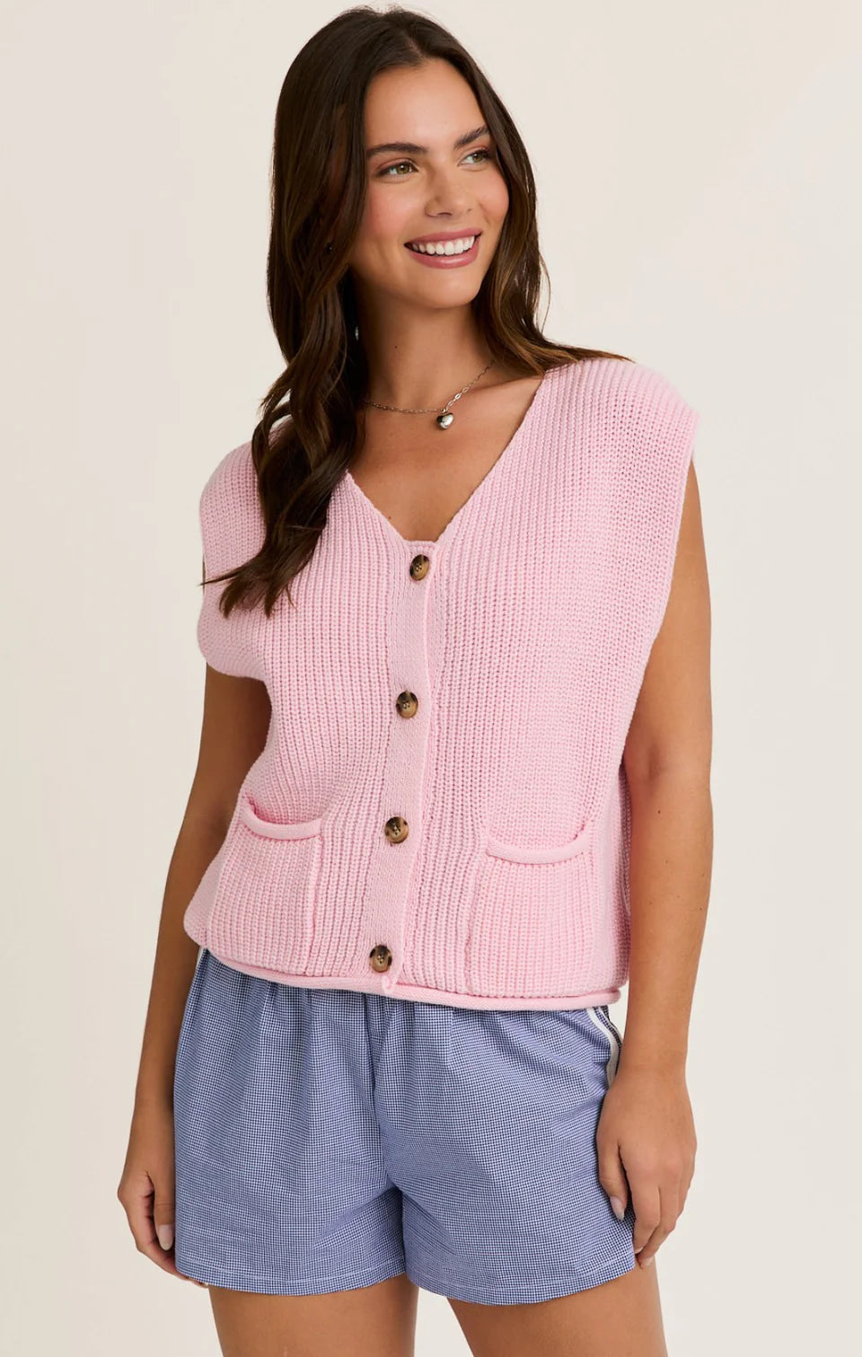Button Front Pocket Vest