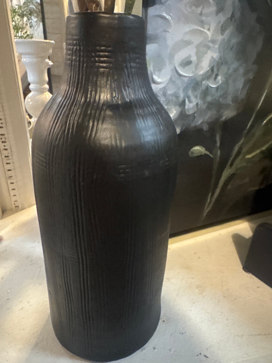 Black Textured Vase