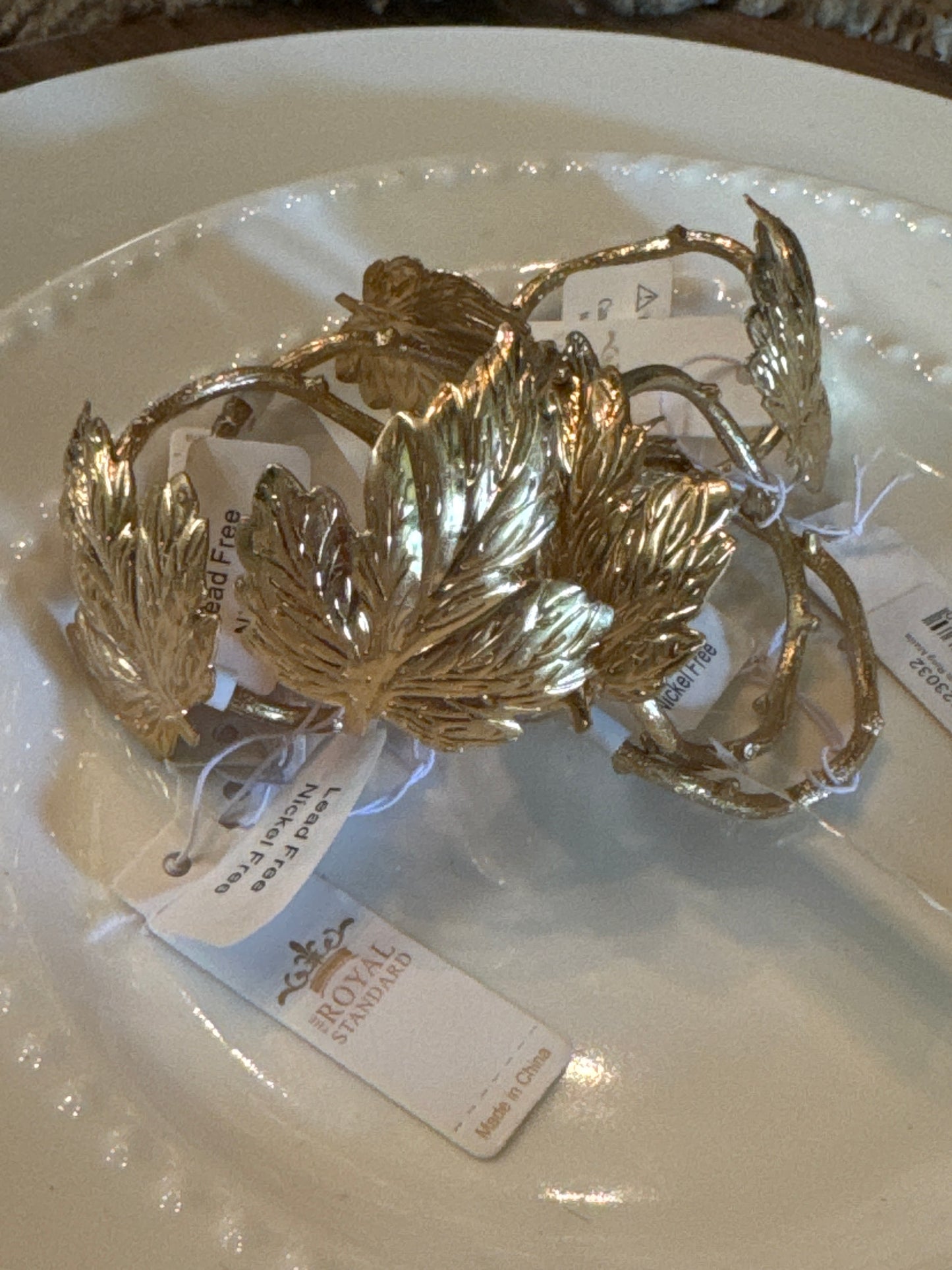 Gold leaf napkin ring