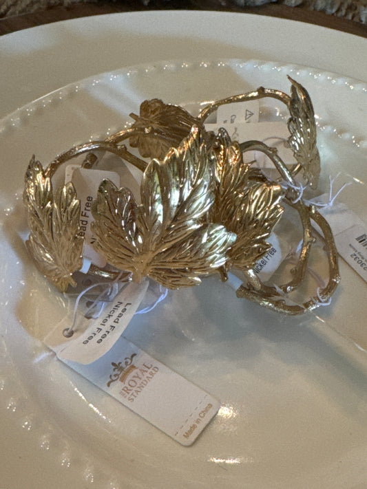 Gold leaf napkin ring