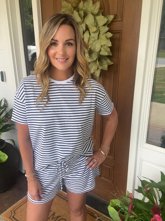 Navy & White Stripe Set