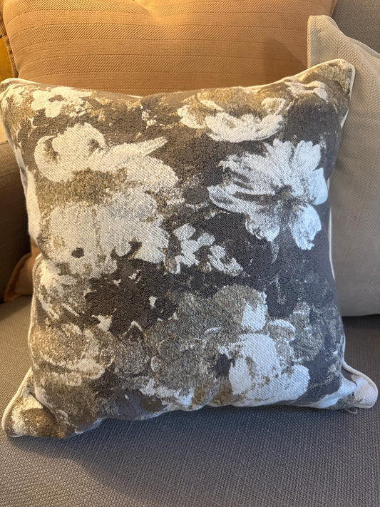Brown Floral Pillow