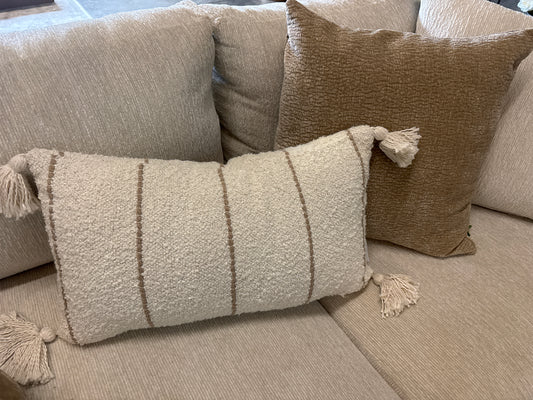 Brown Textured Throw Pillow