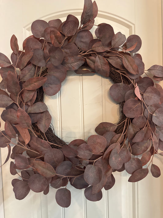 Maroon Leaf Wreath