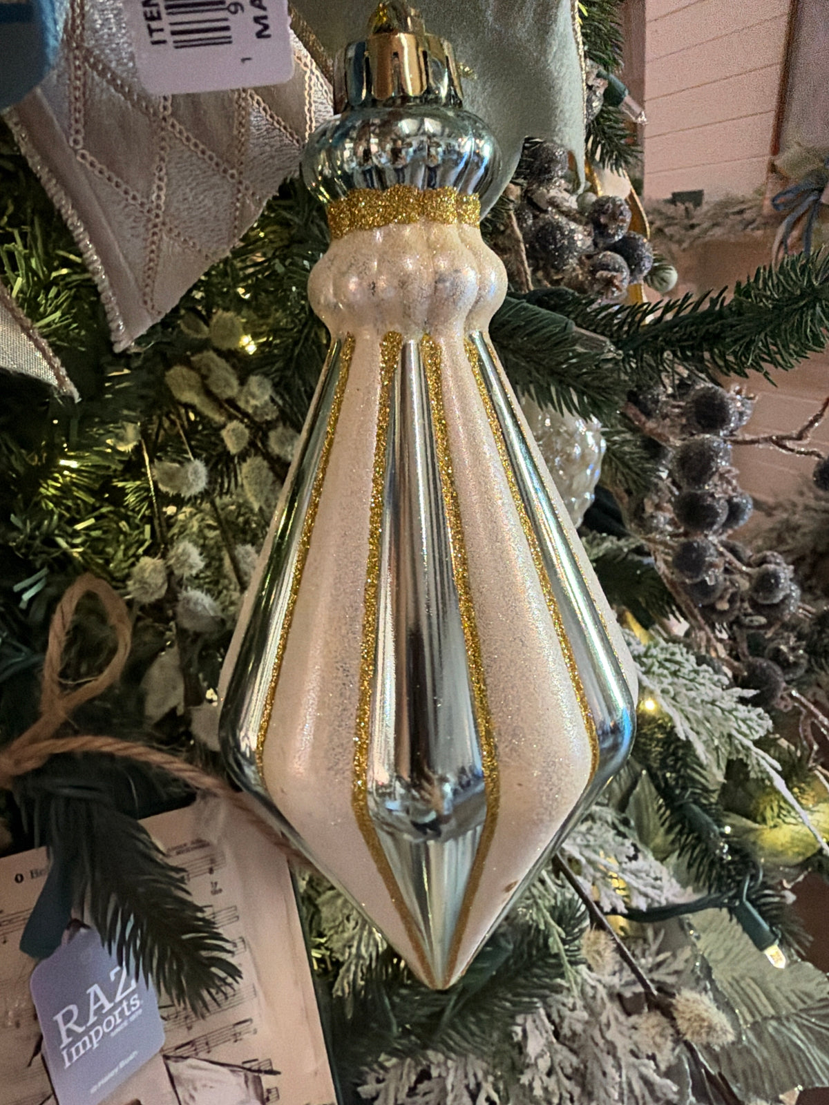 Stripe Teardrop Orn