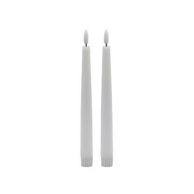 Pointed White Flameless Taper Candles