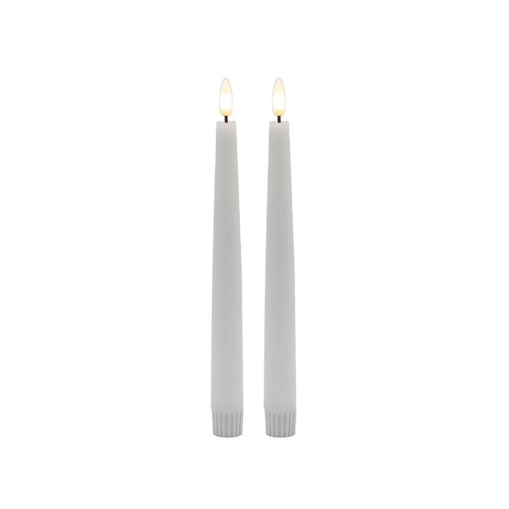 Pointed White Flameless Taper Candles