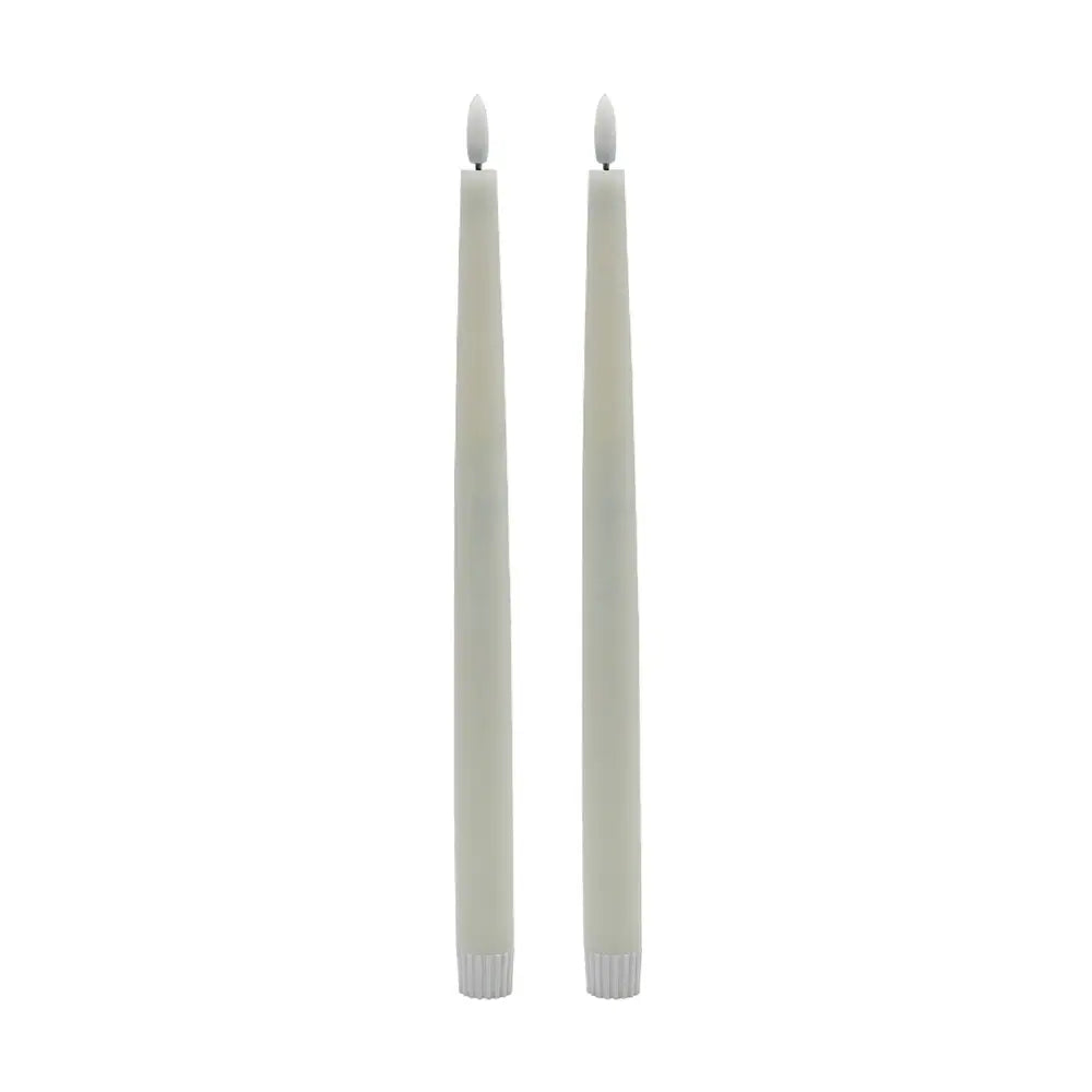 Pointed White Flameless Taper Candles