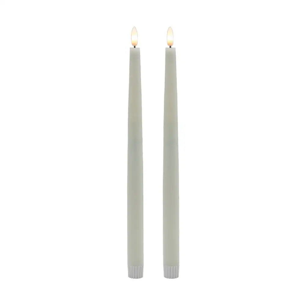 Pointed White Flameless Taper Candles