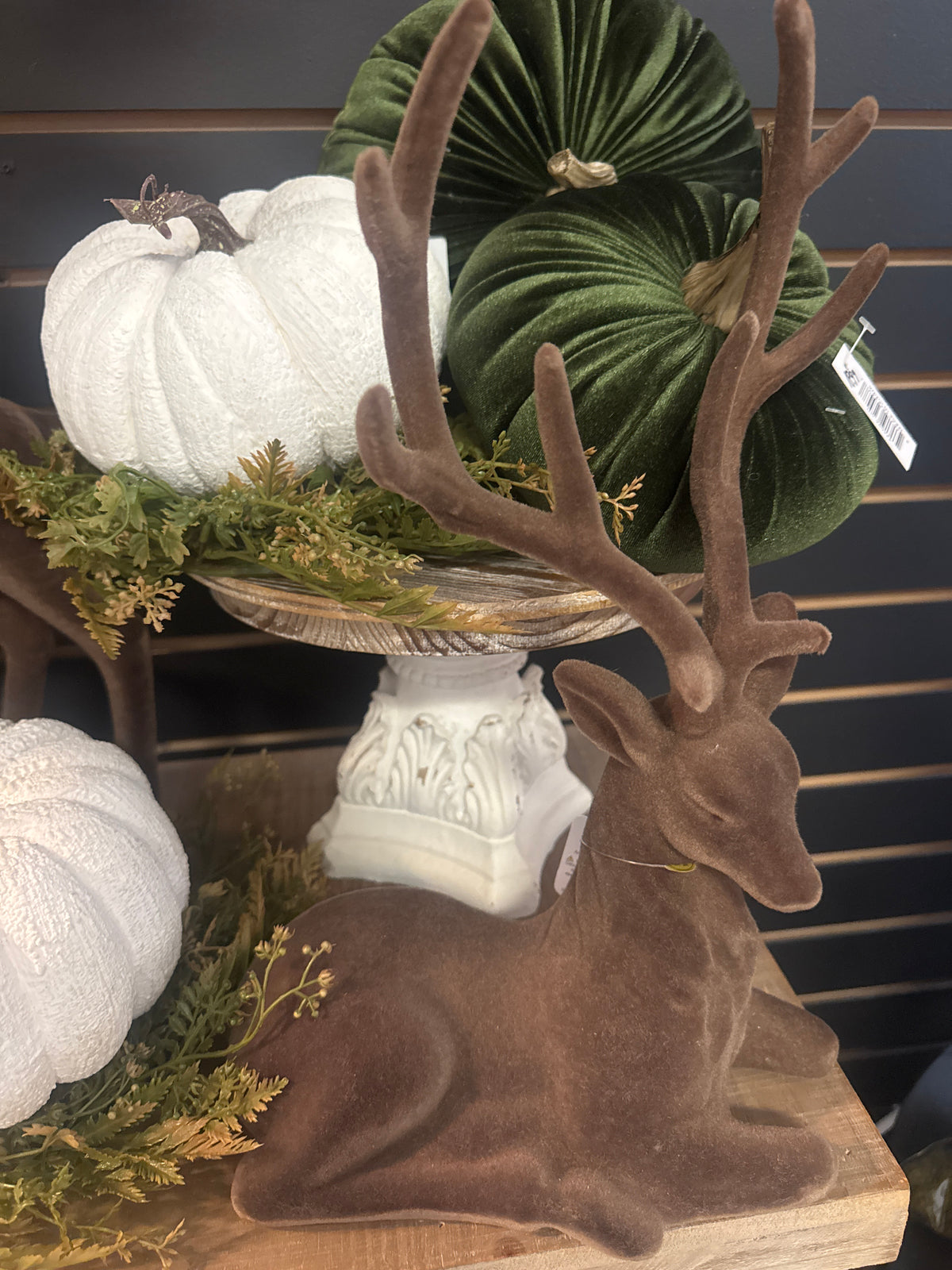 21” Sitting Flocked Deer