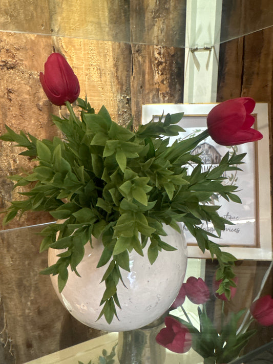 White Round Pot
