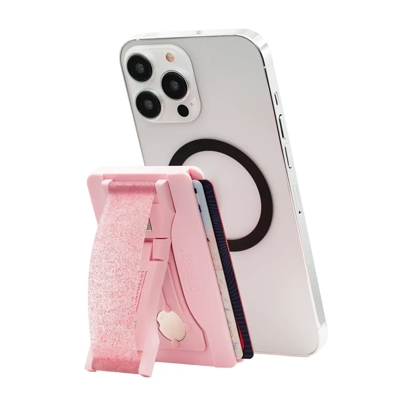 Pink Magnetic Phone Wallet for MagSafe