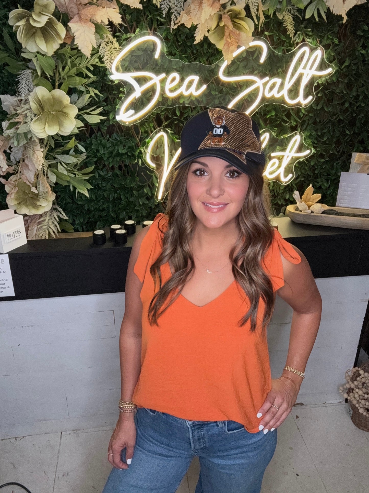 Orange Flowy Top