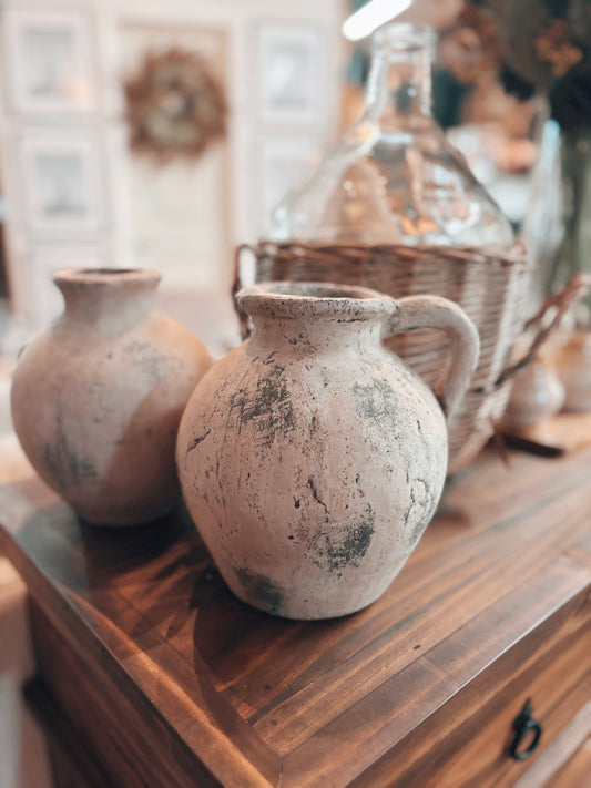 Tan & Cream Ceramic Pitcher