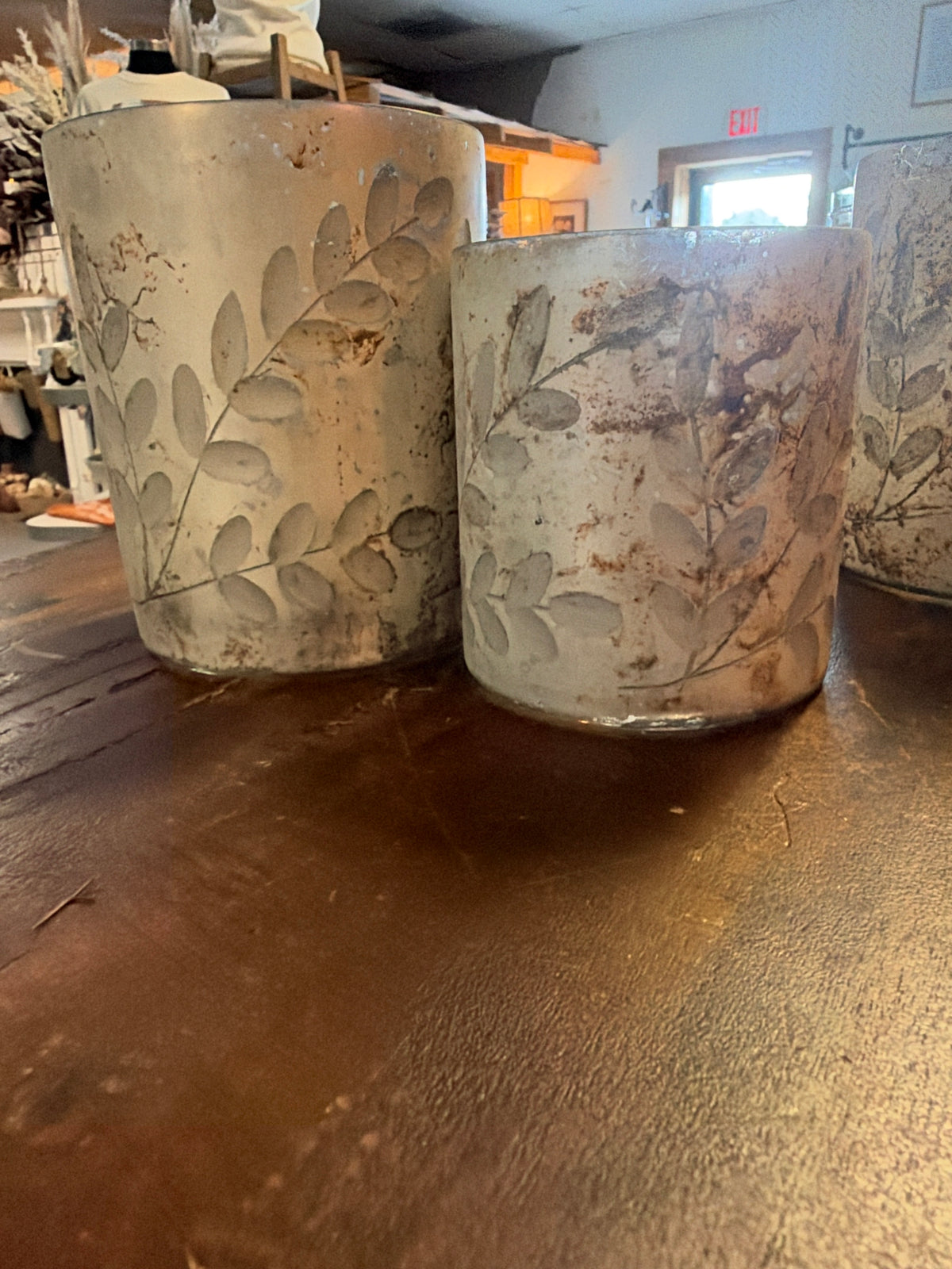 Floral Etched Vase